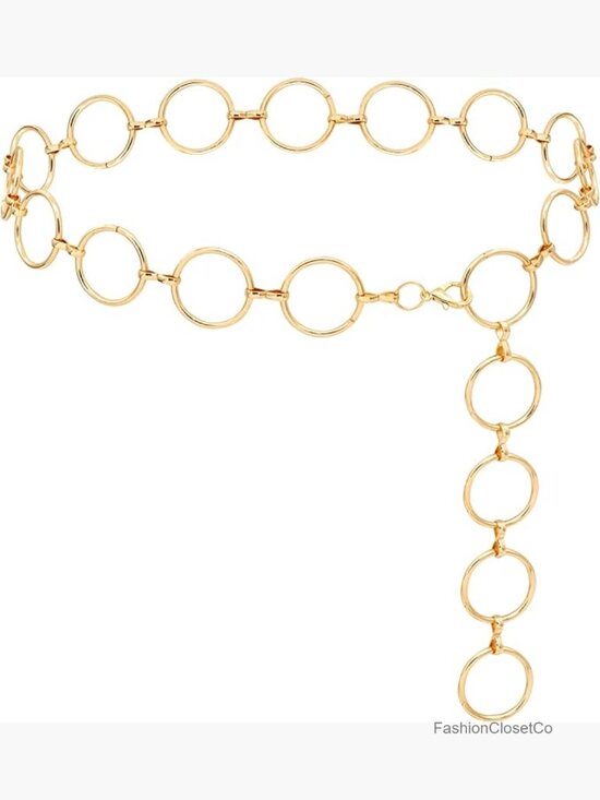 Metal Waist Chain Belt for Dresses Chunky Belly Link Chain